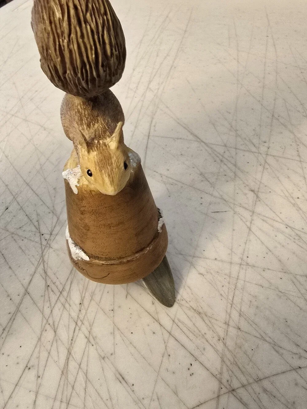 Marjolein Bastin Hallmark Squirrel On Flower Pot Bell Shovel Christmas Ornament